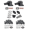 Kit Complet Collecteurs 84612 + Coudes 84591 + Rehausse BK-865995A01 Mercruiser 4.3L V6 262- 2003 et + (Joint sec / dry)